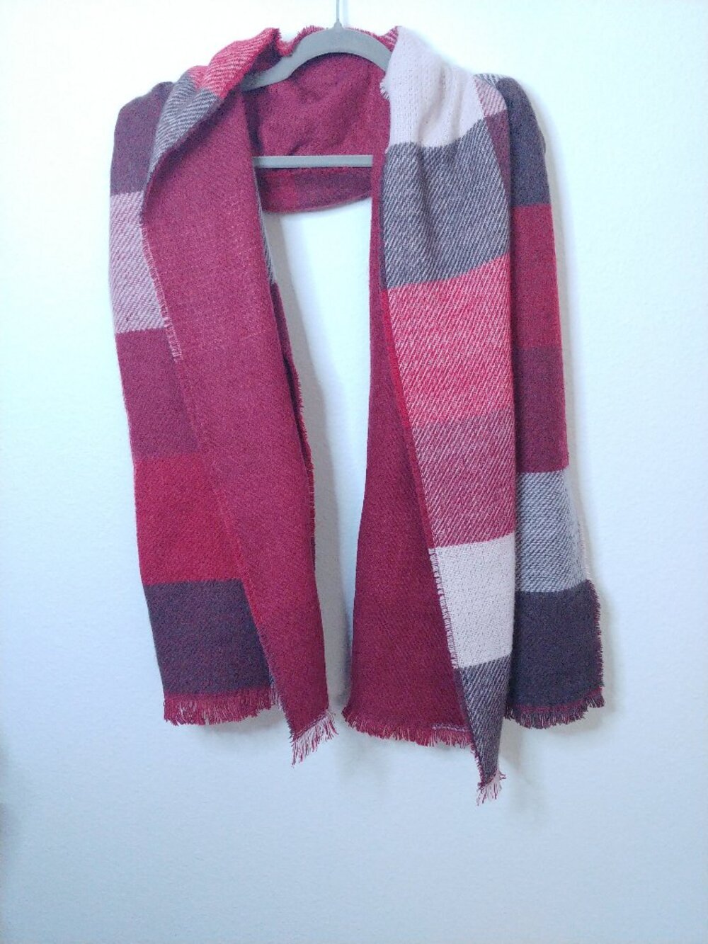 Sonoma Red and Brown Plaid Blanket Scarf
